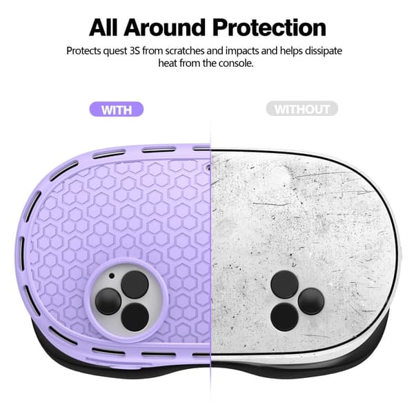 För Meta Quest 3S Skyddsfodral VR Headset Silikonskydd - Lila Lila