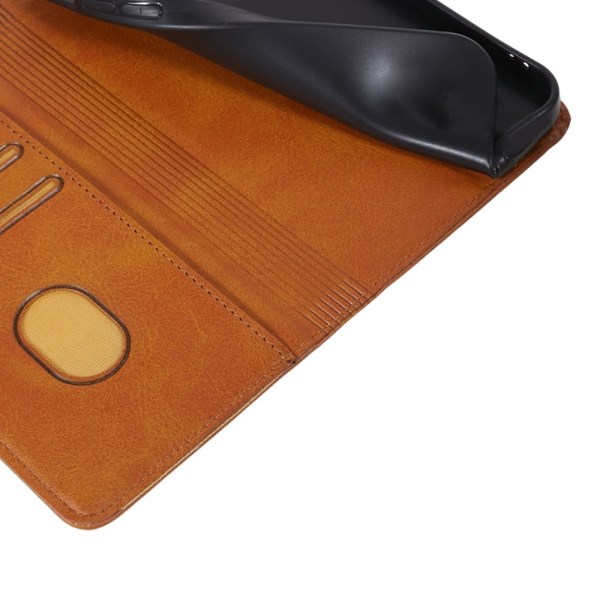 Wallet Stand Telefontaske til iPhone 15 Cell Cell Cover - Brun Brown