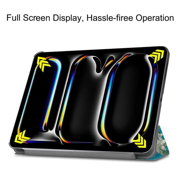 Til iPad Pro 11 (2024) Etui Tre - fold Stativ Tablet Cover - Blossom Multicolor