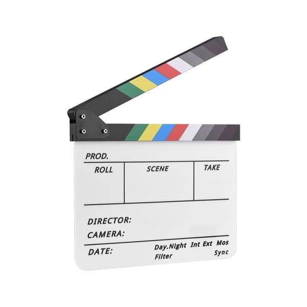Clapboard Clapping Filmopptak med blyant - farge White