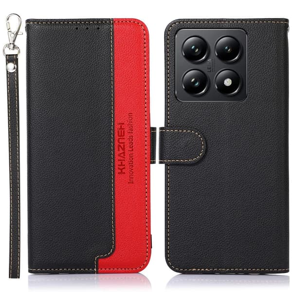 KHAZNEH Pung etui til Xiaomi 14T Pro - Sort - rød Black