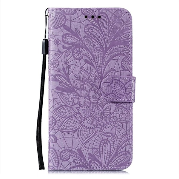 Till Samsung Galaxy A16 5G / A16 4G fodral i PU-läder med Blommönster - Lila Lila