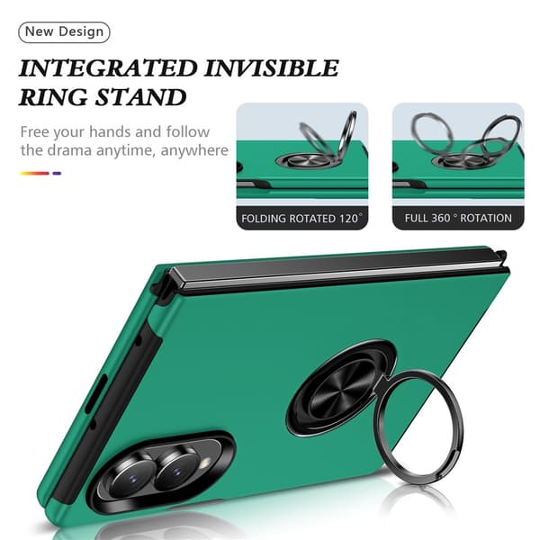 Hybridtelefonfodral med ringhållare till Samsung Galaxy Z Fold8 Grön