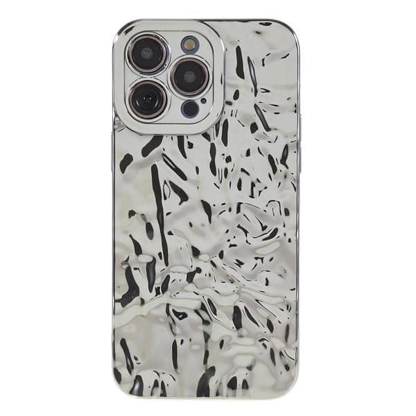 Till iPhone 15 Pro Max TPU - skal Elektropläterad Rynkad - Silver Silver