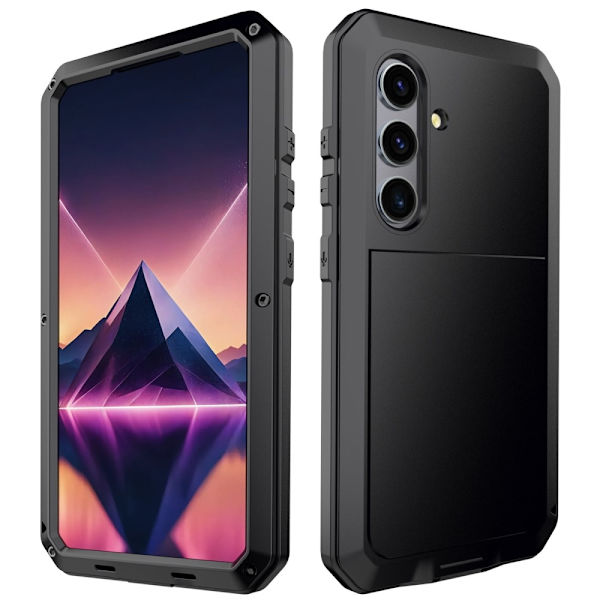 Samsung Galaxy S24+ (Plus) Case Panserbeskyttelse Case Shell + hærdet glas Black