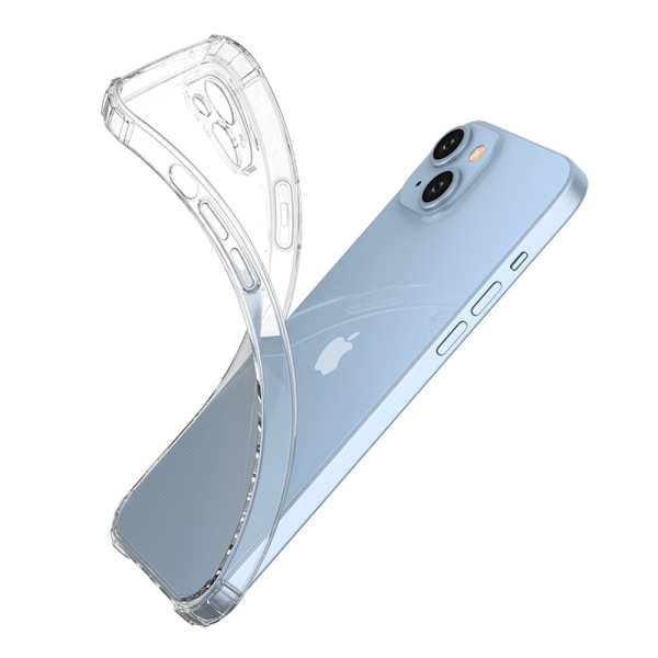 Til iPhone 15 Plus Shell Case TPU-ramme + Akryl-bagside-telefoncover Transparent