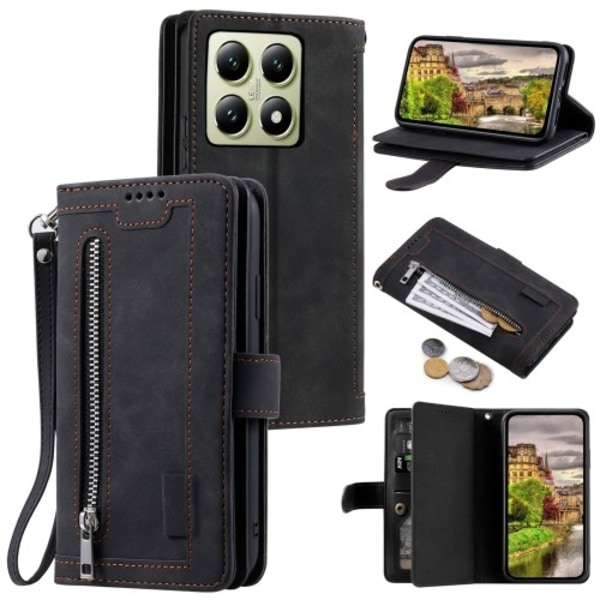 Xiaomi 14T Pro Kuori Vetoketjutaskulla ja 9 Korttipaikalla Black