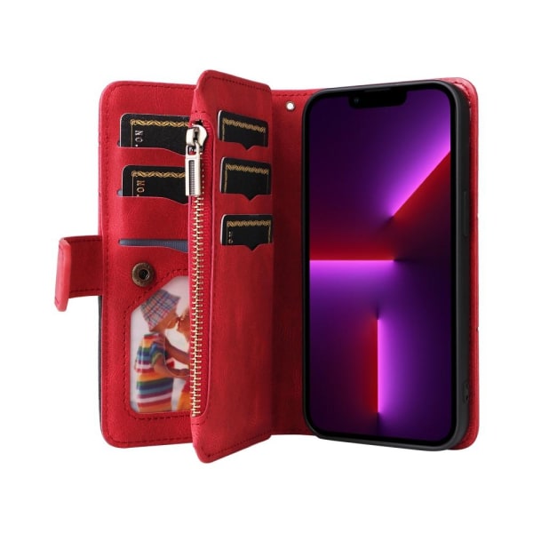 KT Multifunktions Series-5 til iPhone 13 Pro telefonetui Red