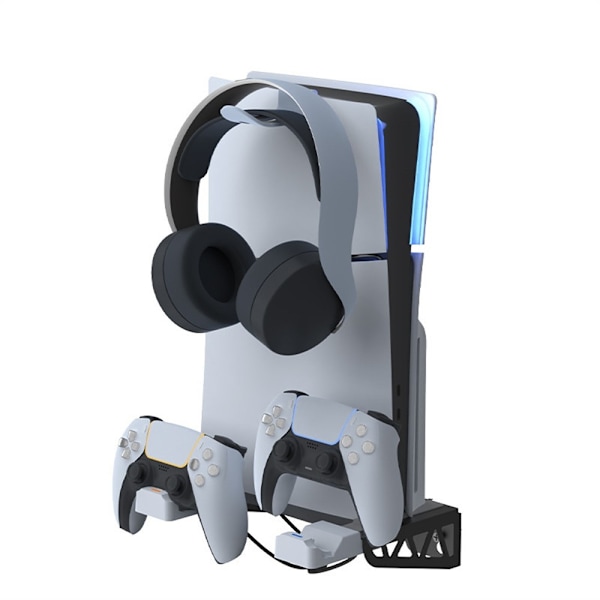 IPLAY För Sony PS5 Slim / Playstation 5 Väggfäste Lagringsställ Controller Laddstation Headsethållare Vit