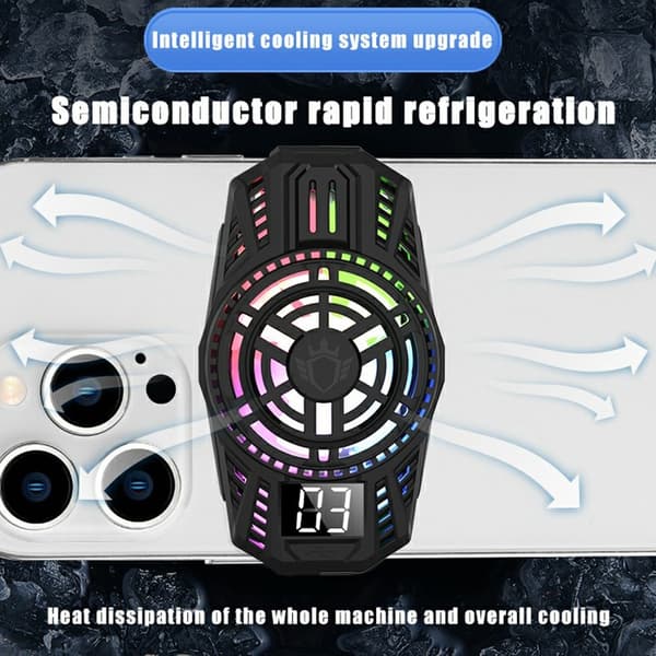 Mobiltelefon Radiator Smartphone Gaming Varmeafledningskøler Black