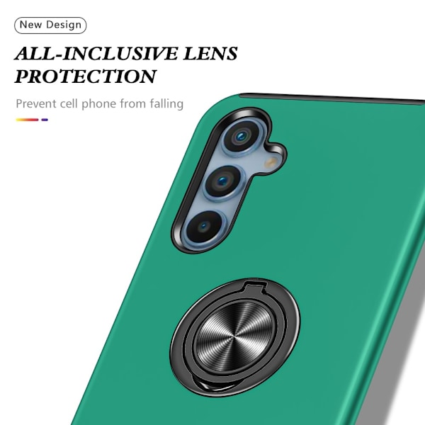 Samsung Galaxy A26 5G Hybridkotelo Käännettävällä Rengaspidikkeellä Green