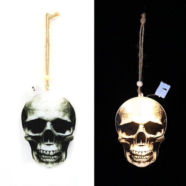 Halloween-riippuva LED-valokallon juhlasisustus - Kallo Grey