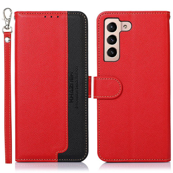 KHAZNEH RFID Block Samsung Galaxy S22 Plånboksfodral - Röd/Svart Röd