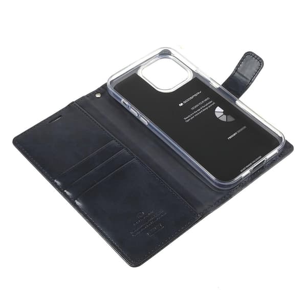 MERCURY GOOSPERY Blue Moon Lommebokveske iPhone 13 Pro Max Svart Black