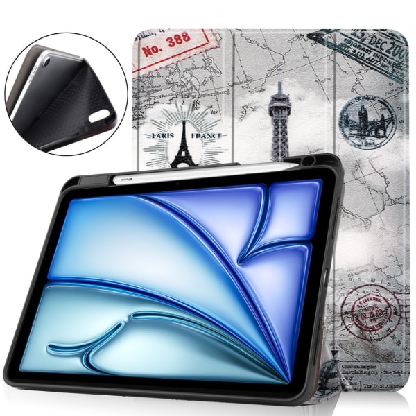 Till iPad Air 11 (2024) Slim fit tri-fold fodral Pennfack - Tower multifärg