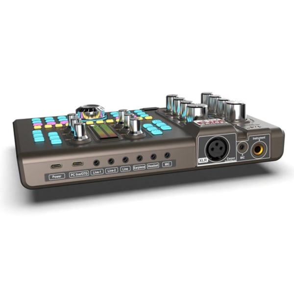 48V Lydkort Ekstern Audio Mixer Live Broadcast Audio Interface Silver