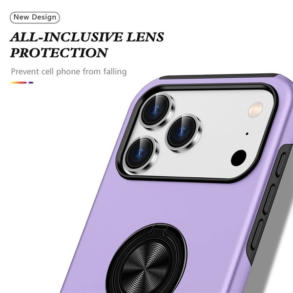 For iPhone 17 Pro Hybrid-deksel med Fingerring Purple
