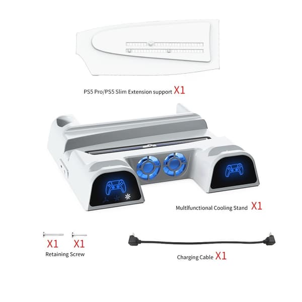 Til Sony PS5 Slim PS5 Pro Kølestander Ladestation Opbevaringsstander Grey