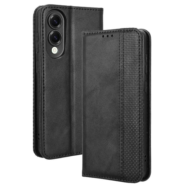 För Samsung Galaxy S25 Edge Plånboksfodral Exklusivt Svart Svart