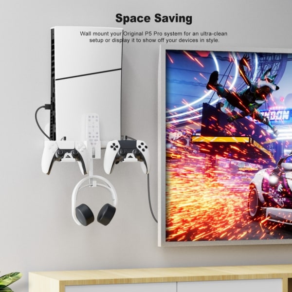 PlayStation PS5 Slim Wall Mount Bracket Kontroloplader Transparent