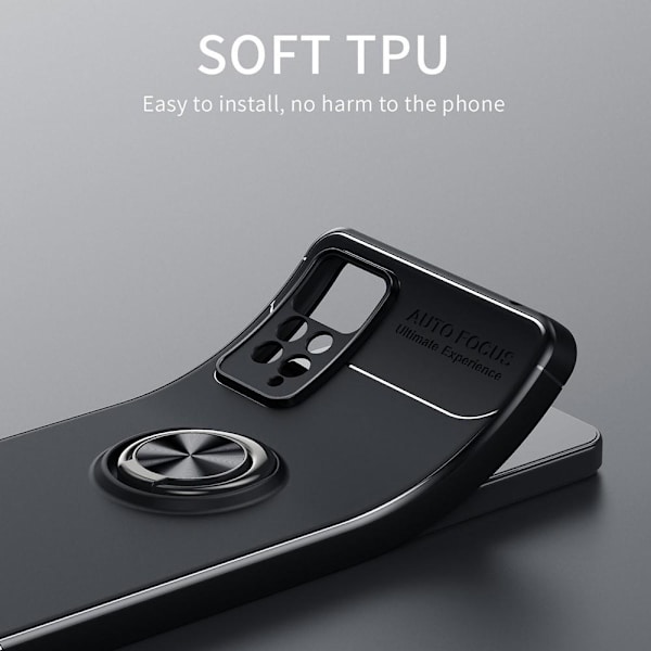 Fingerring Stativetui Til Xiaomi Redmi Note 11 Pro Black