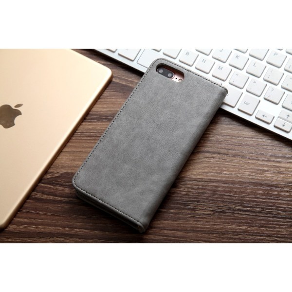 CMAI2 Litchi -lompakkokotelo iPhone 7 Plus -puhelimelle - harmaa Grey