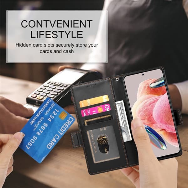 Phone Wallet Case with Stand for Realme C100 5G / C83 5G Black