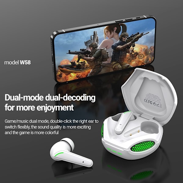 CELEBRAT Kobra Design Bluetooth In-Ear hörlurar Stereo headset - vit Vit