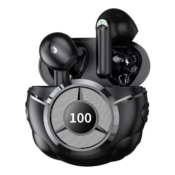 Trådløse Hovedtelefoner Semi In-Ear Støjreducerende HiFi Stereolyd Bluetooth - Sort Black
