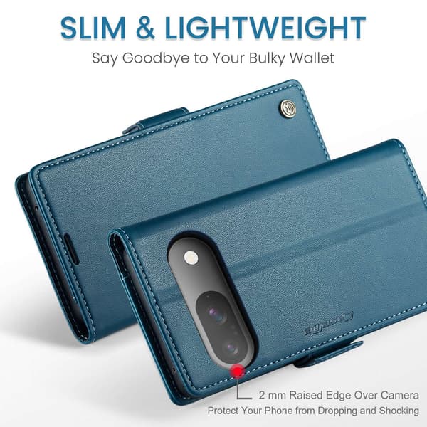 CASEME Til Google Pixel 10 Pro / 10 / 9 Pro / 9 Veske Stativ Telefonveske Blue