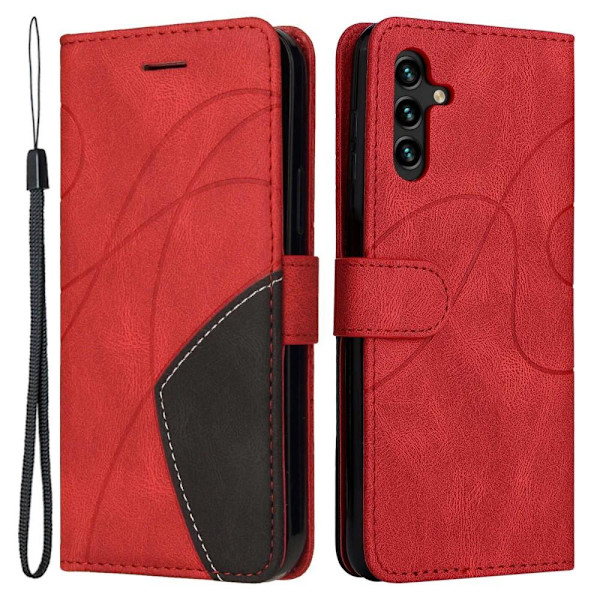 Til Samsung Galaxy A14 5G KT Series-1 Pung Telefontaske - Rød/Sort Red