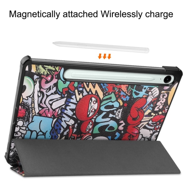 Tri-fold Smart-etui med stativ for Samsung Galaxy Tab S9 FE Multicolor