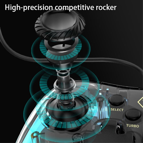 Kompatibel med Nintendo Switch etc Kabel Wired Gamepad Handkontroll Transparent
