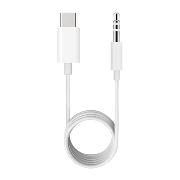 USB-C till 3,5 mm Audio Aux Adapter kabel Vit