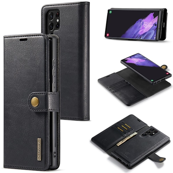 DG.MING 2 i 1 Plånboksfodral till Samsung Galaxy S25 Ultra Svart