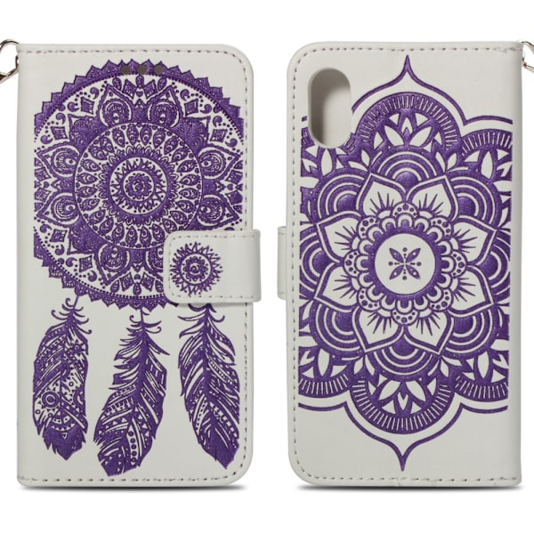 Till iPhone XS Max Plånboksfodral - Dream Catcher - Lila
