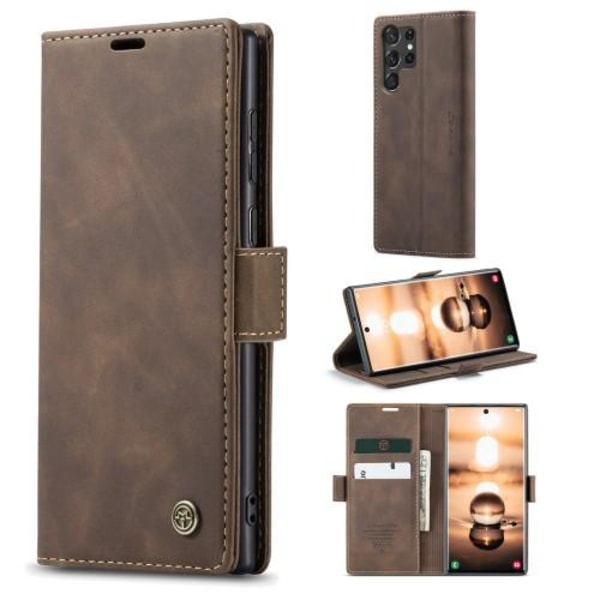 CASEME Retro Pung Taske til Samsung Galaxy S23 Ultra - Kaffe Dark brown