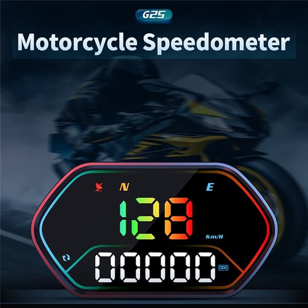 GPS-hastighedsmåler til bil og motorcykel – IP68-vandtæt og HUD (Head-Up Display) Black