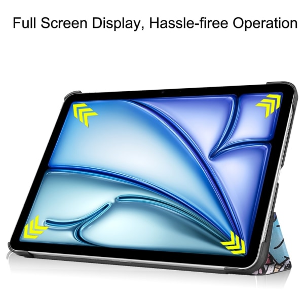 iPad Air 11 (2024) Kotelo Auto Herää / Nuku Kolminkertainen Taittojalusta Tabletin Suoja - Graffiti Multicolor