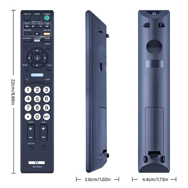 Fjernkontrollerstatning for RM-YD025 For Sony TV Black