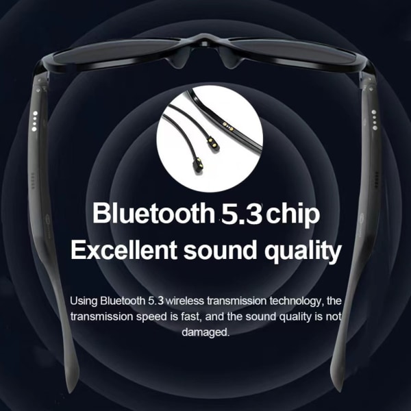 LENOVO C8-Lite Bluetooth Solbriller Headset Trådløse hovedtelefo Black