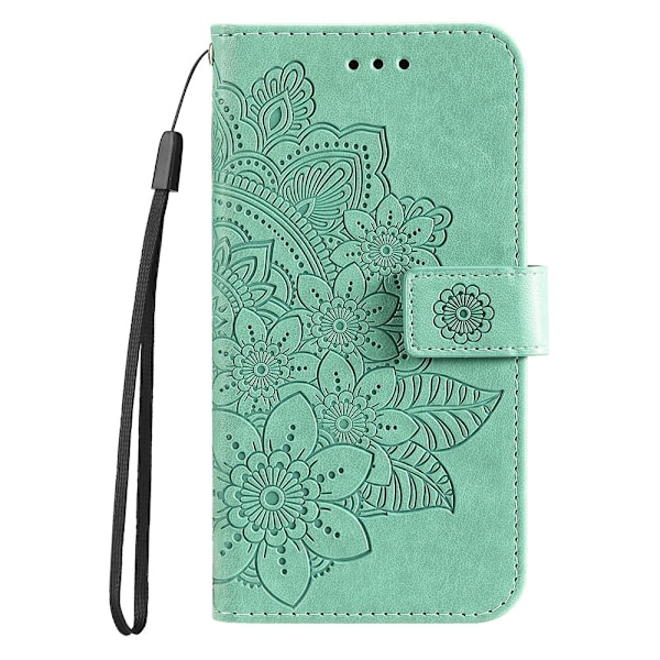 For Xiaomi Redmi 14C Veske Blomster Telefondeksel Green