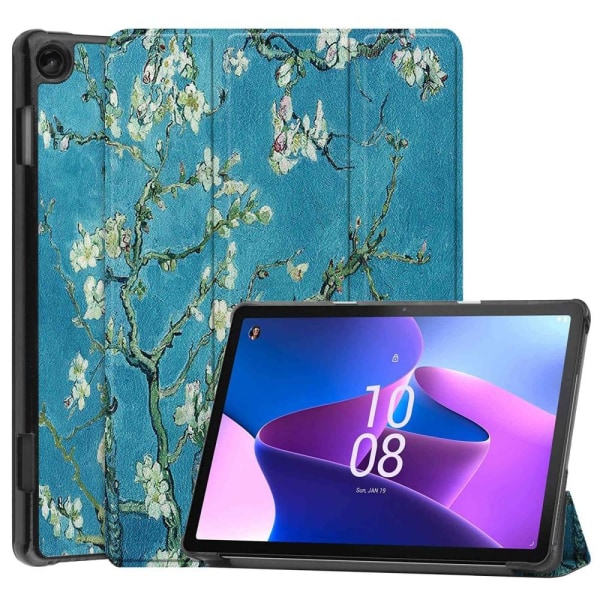 Trefoldet Stativdeksel for Lenovo Tab M10 (Gen 3) - Blomst Multicolor