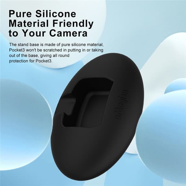 AMAGISN Silikonbase for stativholder til DJI Osmo Pocket 3 kamera, selvklebende Black