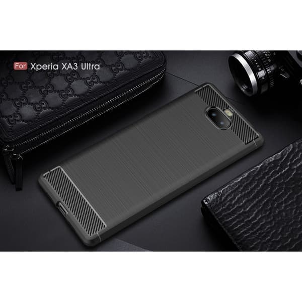 Sony Xperia 10 Plus Karbonfiber Teksturcover - Sort Black