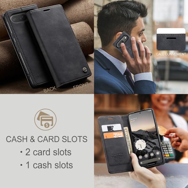 CASEME For Google Pixel 10 Pro / Pixel 10 Etui med Stativ Black