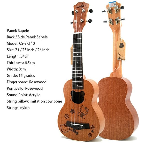 Sapele Ukulele 4-kielinen soitin Brown