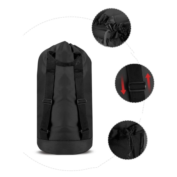 Vaskepose Rygsæk Opbevaringspose til snavset tøj Black