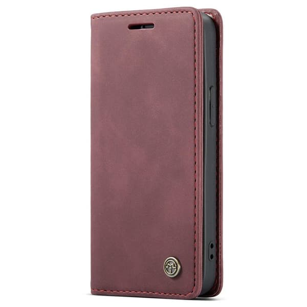 CASEME Retro Wallet Case for iPhone 13 - Winered Red