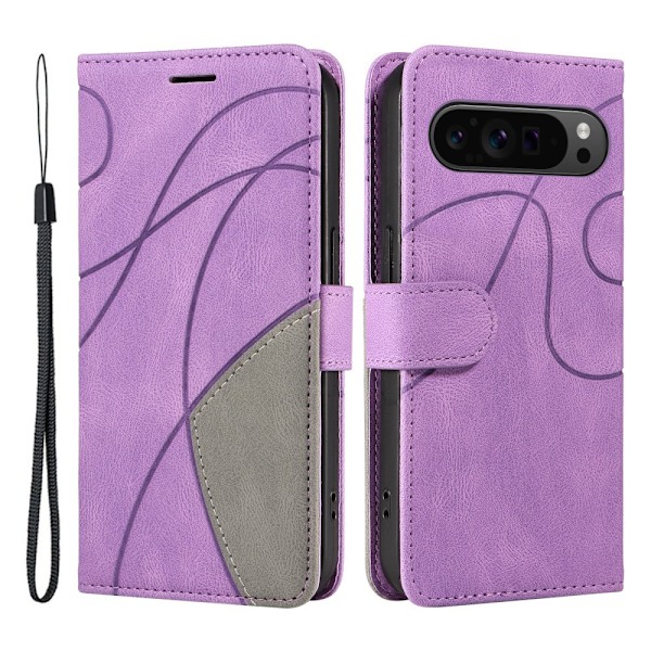 Google Pixel 9 Pro XL KT Series-1 Kahden Värin Kotelo Remmillä Purple